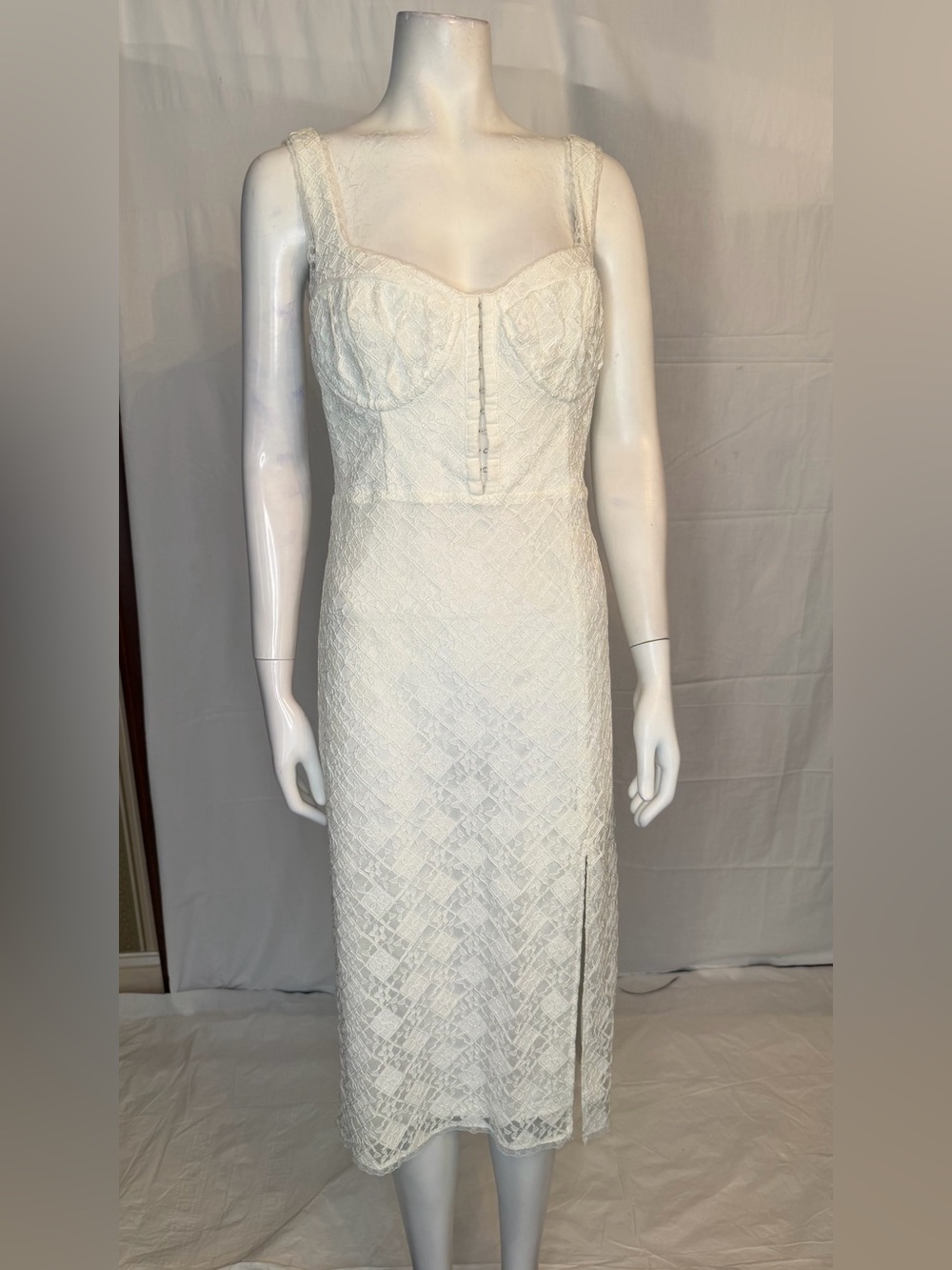 Astr White Lace Wedding Maxi Dress with Straps
